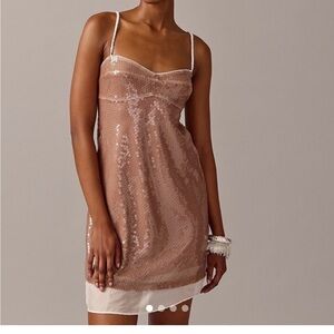 Sequin Slip Dress in Blush Pink